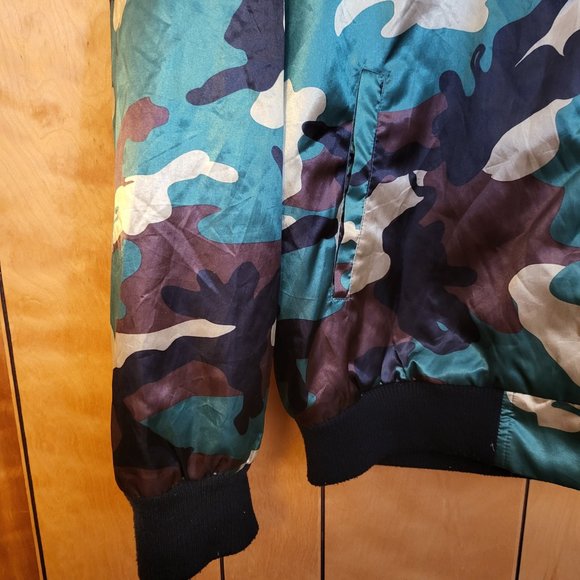 Cleveland Cavaliers Jacket LARGE Hooded Full Zip Up Camouflage Camo NBA Cavs E2 - Picture 4 of 10